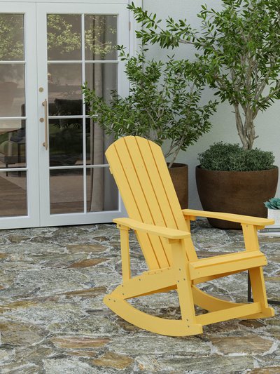 Merrick Lane Atlantic All-Weather Polyresin Adirondack Rocking Chair With Vertical Slats product