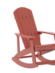 Atlantic All-Weather Polyresin Adirondack Rocking Chair With Vertical Slats - Red