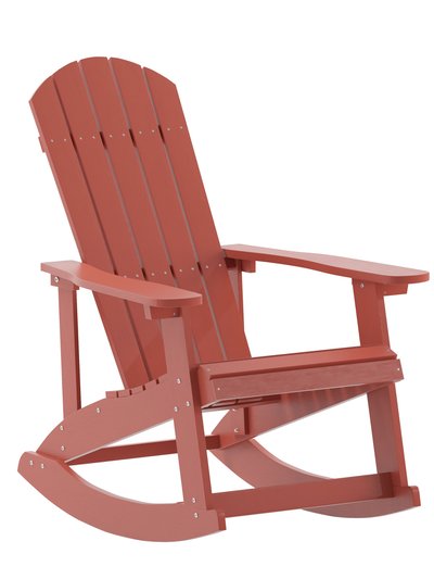 Merrick Lane Atlantic All-Weather Polyresin Adirondack Rocking Chair With Vertical Slats product
