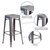 Atlas Series Backless 30" Bar Height Dining Stool with Clear Coated Metal Frame for Indoor Use