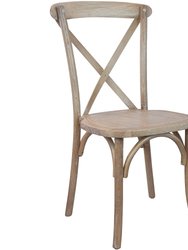 Bardstown X-Back Bistro Style Wooden High Back Dining Chair In Driftwood