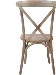 Bardstown X-Back Bistro Style Wooden High Back Dining Chair In Driftwood