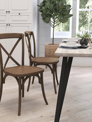 Bardstown X-Back Bistro Style Wooden High Back Dining Chair In Light Brown - Light Brown