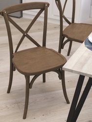 Bardstown X-Back Bistro Style Wooden High Back Dining Chair In Light Brown