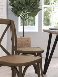 Bardstown X-Back Bistro Style Wooden High Back Dining Chair In Light Brown