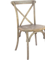 Bardstown X-Back Bistro Style Wooden High Back Dining Chair In Medium Natural With White Grain