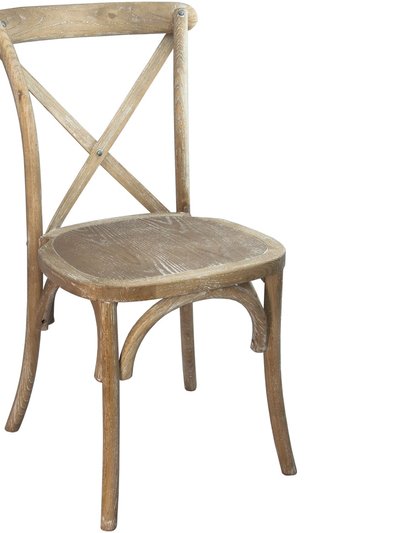 Merrick Lane Bardstown X-Back Bistro Style Wooden High Back Dining Chair In Natural With White Grain product