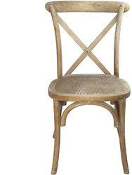 Bardstown X-Back Bistro Style Wooden High Back Dining Chair In Natural With White Grain