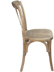 Bardstown X-Back Bistro Style Wooden High Back Dining Chair In Natural With White Grain