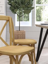 Bardstown X-Back Bistro Style Wooden High Back Dining Chair In Natural