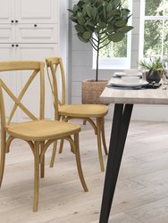 Bardstown X-Back Bistro Style Wooden High Back Dining Chair In Natural - Natural