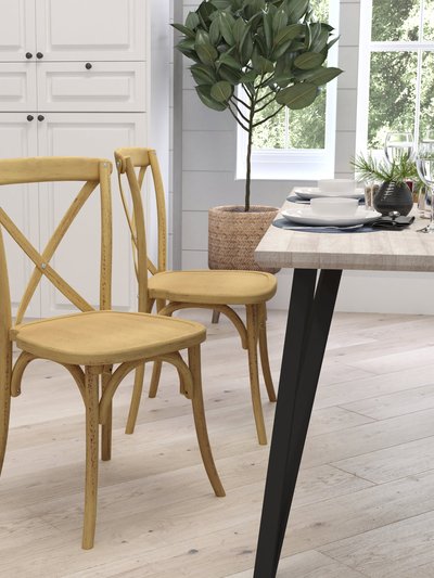 Merrick Lane Bardstown X-Back Bistro Style Wooden High Back Dining Chair In Natural product