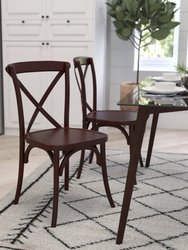 Bardstown X-Back Bistro Style Wooden High Back Dining Chair In Walnut - Walnut