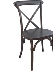 Bardstown X-Back Bistro Style Wooden High Back Dining Chair In Walnut