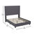 Bramlett Modern Full Size Platform Bed Frame With Padded Faux Linen Upholstered Wingback Headboard And Wood Support Slats In Gray