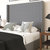 Bramlett Modern Full Size Platform Bed Frame With Padded Faux Linen Upholstered Wingback Headboard And Wood Support Slats In Gray