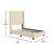 Bramlett Modern Twin Size Platform Bed Frame With Padded Faux Linen Upholstered Wingback Headboard And Wood Support Slats In Beige