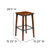 Breton Backless Bar Height Stools with Steel Supports and Footrest in Walnut Brown - Set Of 4
