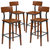 Breton Bar Height Dining Stools with Steel Supports and Footrest in Walnut Brown - Set Of 4