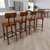 Breton Bar Height Dining Stools with Steel Supports and Footrest in Walnut Brown - Set Of 4 - Walnut Brown