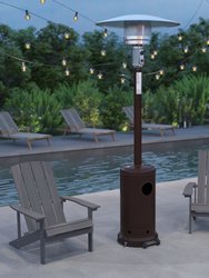 Bronze Finished Stainless Steel 7.5' Tall 40,000 BTU Outdoor Propane Patio Heater with Wheels - Bronze