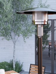 Bronze Finished Stainless Steel 7.5' Tall 40,000 BTU Outdoor Propane Patio Heater with Wheels