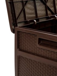 Brown 120 Gallon Weather Resistant Outdoor Storage Box for Decks, Patios, Poolside and More