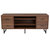 Cambridge Three Shelf and Four Drawer TV Stand in Rustic Wood Grain Finish with Square Metal Legs