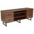 Cambridge Three Shelf and Four Drawer TV Stand in Rustic Wood Grain Finish with Square Metal Legs