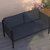 Cape Cod Outdoor Love Seat/Sofa With Removable Charcoal Fabric Cushions And Black Steel Frame