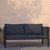 Cape Cod Outdoor Love Seat/Sofa With Removable Charcoal Fabric Cushions And Black Steel Frame - Charcoal