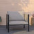 Cape Cod Outdoor Patio Chair With Beige Removable Fabric Cushions And Black Steel Frame - Beige