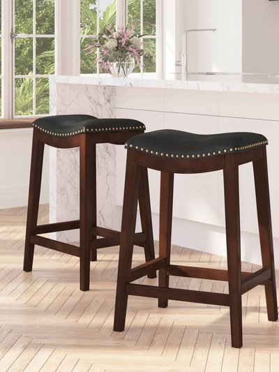 Merrick Lane Cappuccino Finish Wood Barstool product