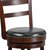 Carina Series 30" Wooden Bar Height Stool in Cappuccino Finish with Single Slat Ladder Back with Faux Leather Seat