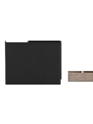 Cecil 3 Piece Desk Organizer Set For Desktop, Countertop, Or Vanity In Black Finished Metal And Rustic Wood