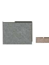 Cecil 3 Piece Desk Organizer Set For Desktop, Countertop, Or Vanity In Galvanized Finished Metal And Rustic Wood