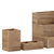 Ceely 3 Piece Wooden Desk Organizer Set For Desktop, Countertop, Or Vanity In Rustic Brown