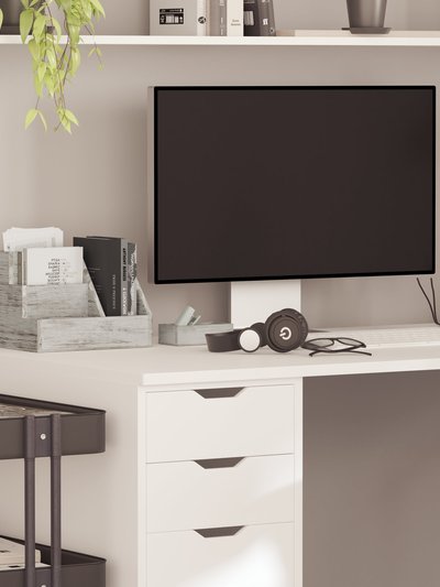 Merrick Lane Ceely 3 Piece Wooden Desk Organizer Set For Desktop, Countertop, Or Vanity In Whitewashed product