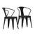 Clarkton Set of Two Indoor/Outdoor Black Poly Resin Stacking Arm Chair