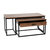 Corsica Coffee Table 2 Piece Walnut Wood Grain Surface Black Metal Frame Nesting Coffee Table With Storage