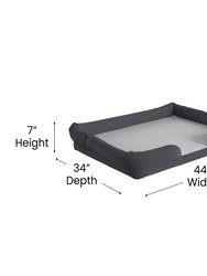 Cozy Orthopedic Joint Relief Memory Foam Bolster Dog Bed for Pets up to 44 LBS., Gray Removable, Washable Cover, Non-Slip Bottom