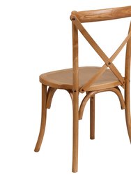 Davisburg Stackable Oak Wooden Cross Back Bistro Dining Chair