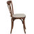 Davisburg Stackable Wooden Cross Back Bistro Dining Chair With Cushion In Pecan Finish