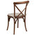 Davisburg Stackable Wooden Cross Back Bistro Dining Chair With Cushion In Pecan Finish