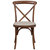 Davisburg Stackable Wooden Cross Back Bistro Dining Chair With Cushion In Pecan Finish