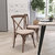 Davisburg Stackable Wooden Cross Back Bistro Dining Chair With Cushion In Pecan Finish - Pecan