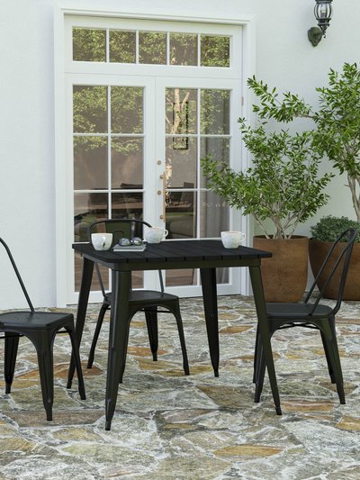 Merrick Lane Dryden Indoor/Outdoor Dining Table, 31.5" Square All Weather Poly Resin Top With Steel Base product