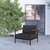 Eastport Outdoor Accent Chair with Removable Charcoal Fabric Cushions and Black Teak Accented Aluminum Frame - Charcoal