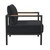 Eastport Outdoor Accent Chair with Removable Charcoal Fabric Cushions and Black Teak Accented Aluminum Frame