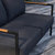 Eastport Outdoor Loveseat with Removable Charcoal Fabric Cushions and Black Teak Accented Aluminum Frame